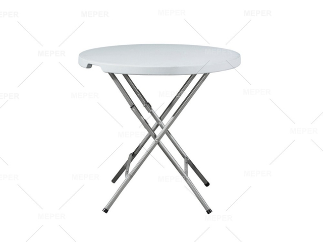 Fábrica Directa Venta al aire libre banquete boda plegable al aire libre redondo portátil plegable blanco plástico vino mesa