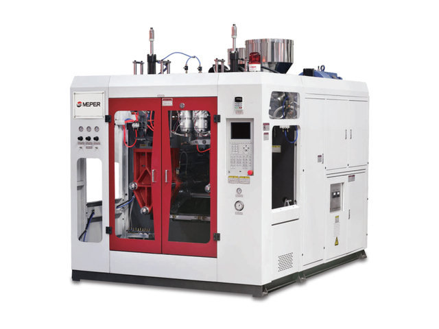 China Meper completamente automático doble estación extrusión soplado moldeo máquina MP para material HDPE LDPE