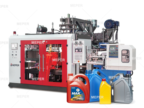 Meper MP80FS Máquina de moldeo por soplado con máquina de IML en etiquetado de molde para lubricante botella de aceite