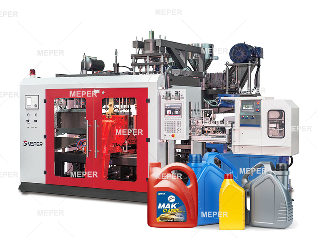 Meper MP80FS Máquina de moldeo por soplado con máquina de IML en etiquetado de molde para lubricante botella de aceite