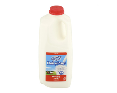 Kuska galón leche botella .